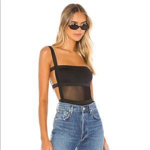 superdown black strappy bodysuit